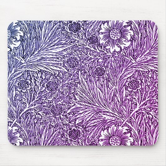 Tapis De Souris Design floral complexe dans les tons violets et bl (Devant)