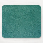 Tapis De Souris Design floral en cuir en daim vert (Devant)