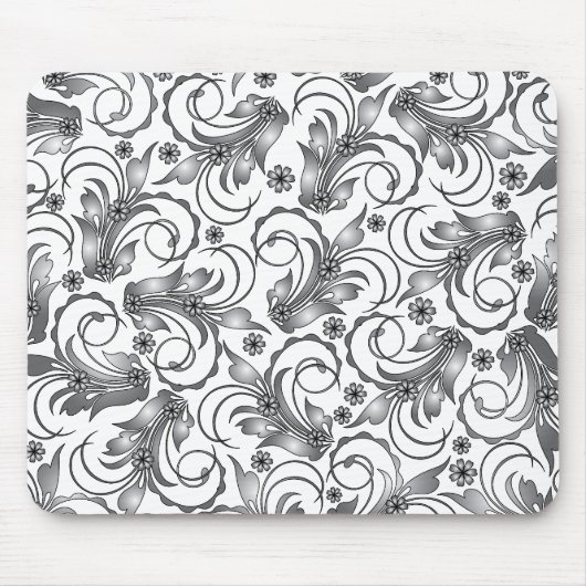 Tapis De Souris design floral gris (Devant)