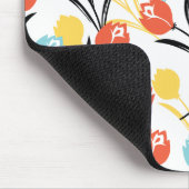 Tapis De Souris Design floral Motif de Tulipe en blanc (Coin)