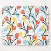Tapis De Souris Design floral Motif de Tulipe en blanc (Devant)