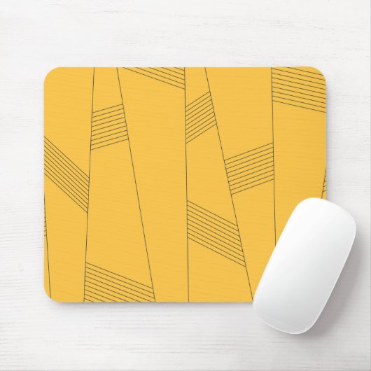 Tapis De Souris Design graphique abstrait simple, jaune, moderne (Avec souris)
