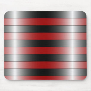 Tapis De Souris Design moderne noir et rouge rayures pavé de souri