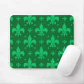 Tapis De Souris Design Motif Fleur de lis vert (Avec souris)