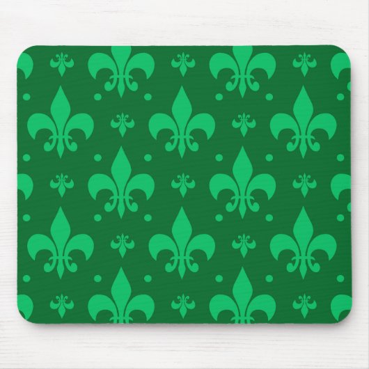 Tapis De Souris Design Motif Fleur de lis vert (Devant)