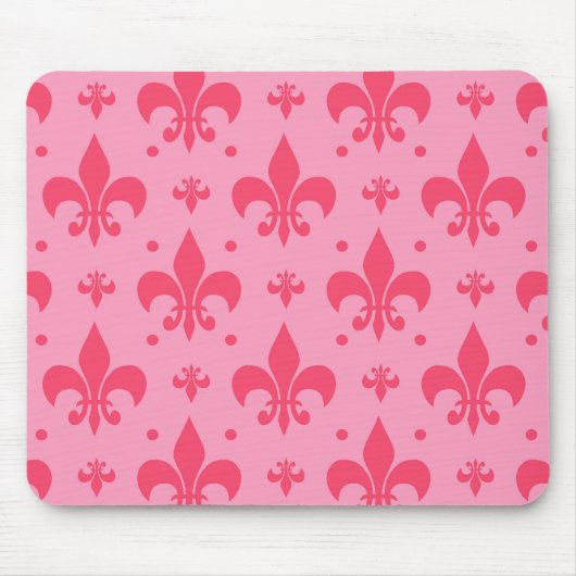 Tapis De Souris Design Motif rose Fleur de lis (Devant)