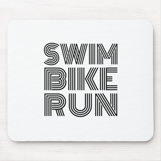 Tapis De Souris Design noir de triathlon (Devant)