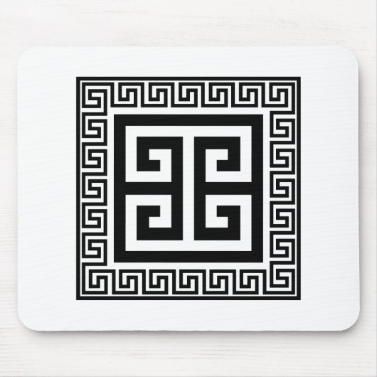 Tapis De Souris Design noir Motif grec (Devant)