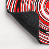 Tapis De Souris Design psychédélique rouge blanc et noir (Coin)