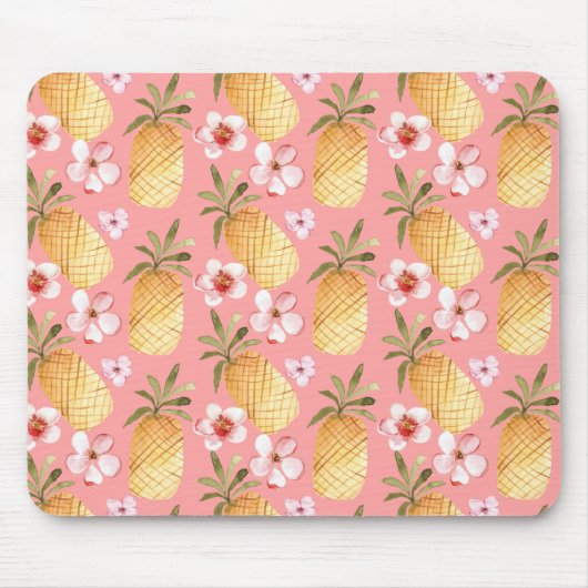 Tapis De Souris Design rétro tropical avec ananas (Devant)