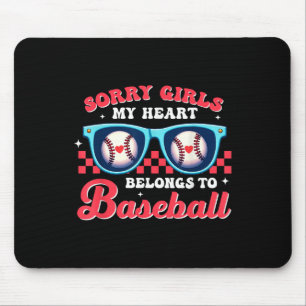 Tapis De Souris Désolé Les Filles Mon Coeur Appartient À Baseball