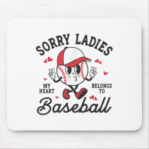 Tapis De Souris Désolé Mesdames Mon Coeur Appartient À Baseball Bo