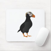 Tapis De Souris Dessin à carreaux de puffin dressé (Avec souris)