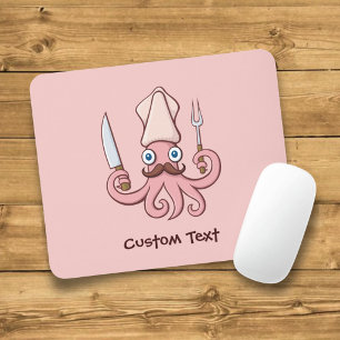 Tapis De Souris Dessin animé de chef calamar