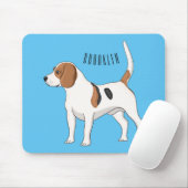 Tapis De Souris dessin animé de chien beagle (Avec souris)