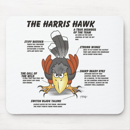 Tapis De Souris Dessin animé de la buse de Harris (Devant)