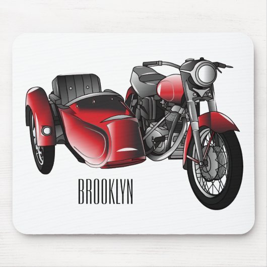Tapis De Souris dessin animé de la moto Sidecar (Devant)