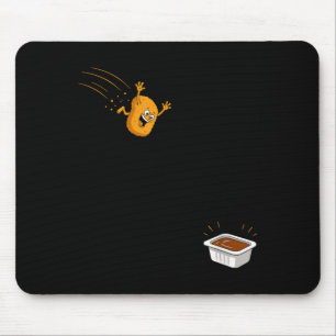 Tapis De Souris Dessin animé de nugget de poulet volant drôle de p