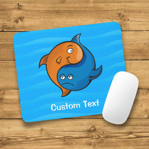Tapis De Souris Dessin animé de poissons Yin Yang