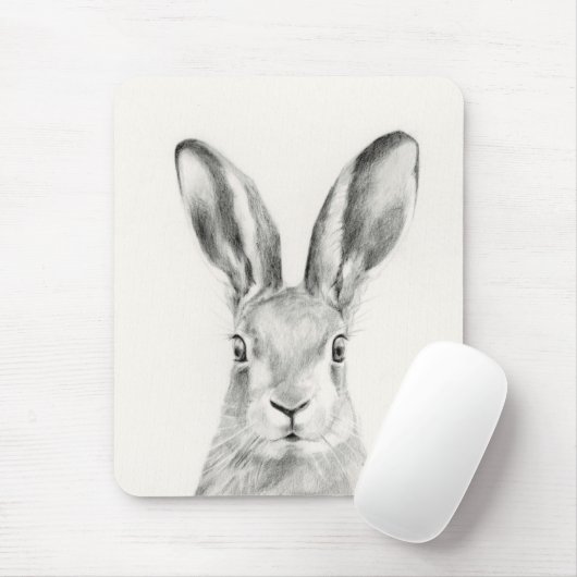 Tapis De Souris Dessin au crayon de lapin (Avec souris)