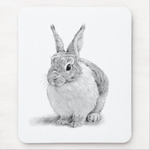 Tapis De Souris Dessin au crayon de lapin mignon