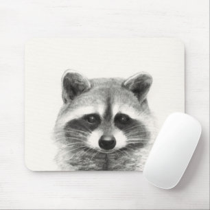 Tapis De Souris Dessin au crayon de Raccoon