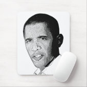 Tapis De Souris Dessin au crayon d'Obama (Avec souris)