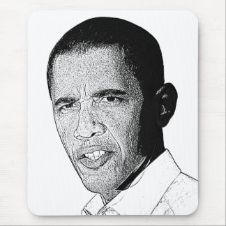 Tapis De Souris Dessin au crayon d'Obama