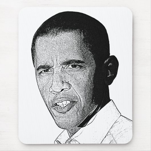Tapis De Souris Dessin au crayon d'Obama (Devant)