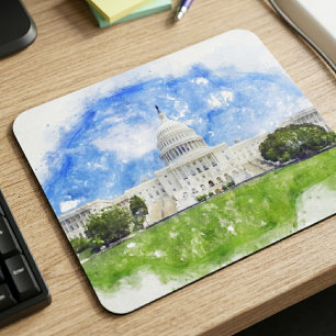 Tapis De Souris Dessin au pastel du Capitole des États-Unis