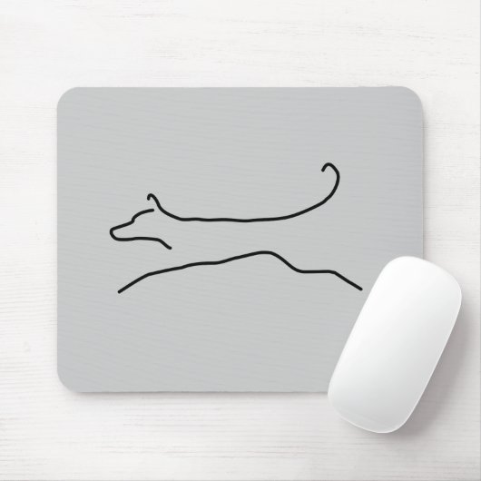 Tapis De Souris Dessin au trait sautant chien (Avec souris)
