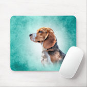 Tapis De Souris Dessin Beagle de chien (Avec souris)
