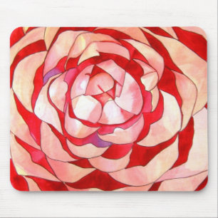 Tapis De Souris dessin d'art de fleur de camélia rose