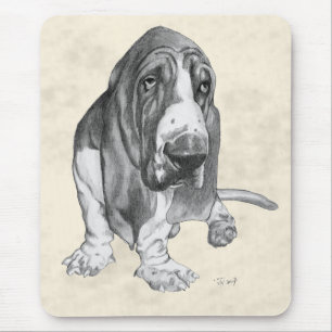 Tapis De Souris Dessin de Basset Hound