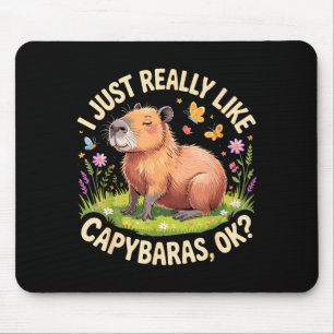 Tapis De Souris Dessin de capybara drôle pour hommes femmes enfant