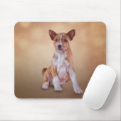 Tapis De Souris Dessin de la race de chiots Basenji (Avec souris)