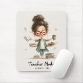 Tapis De Souris Dessin de l'enseignant mignon avec "Mode enseignan (Avec souris)