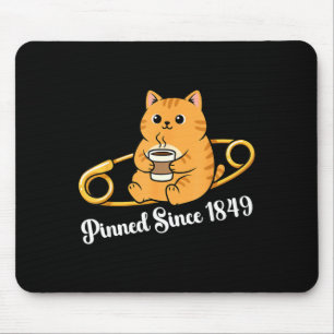 Tapis De Souris Dessin de pin de jour de café de chat drôle depuis