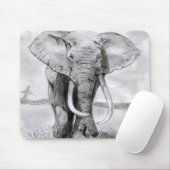 Tapis De Souris dessin d'éléphant africain dans la conception de (Avec souris)