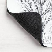 Tapis De Souris Dessin d'encre noire de l'hiver (Coin)