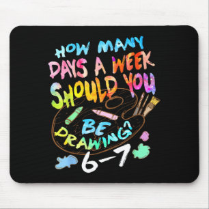 Tapis De Souris Dessin drôle esquisse artiste amateur d'art garçon