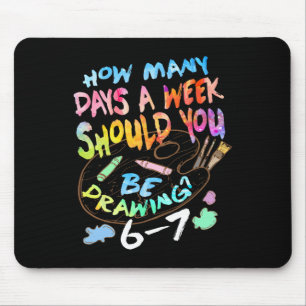 Tapis De Souris Dessin drôle esquisse artiste amateur d'art garçon