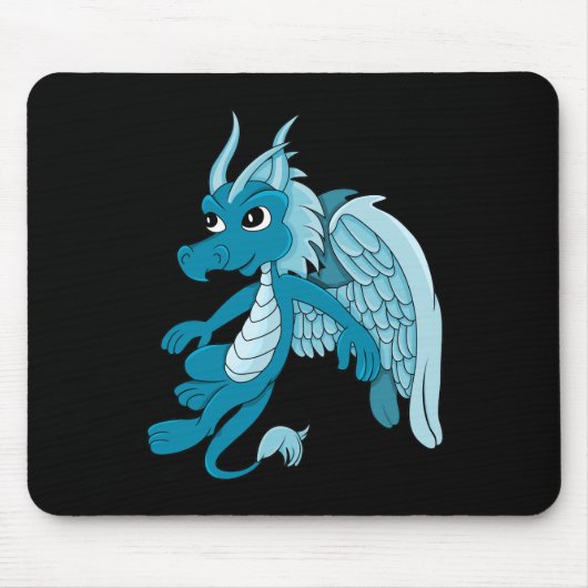 Tapis De Souris Dessin du Dragon Bleu (Devant)