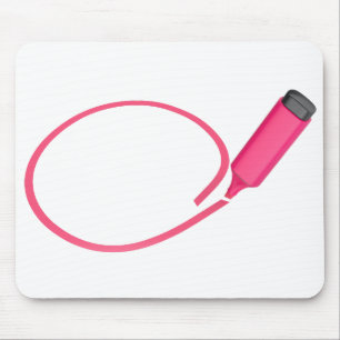 Tapis De Souris Dessin d'un cercle avec un surligneur rose