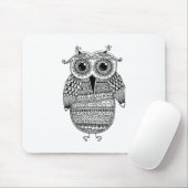 Tapis De Souris Dessin ethnique d'encre de hibou (Avec souris)