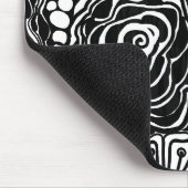 Tapis De Souris Dessin Floral Zen Noir Et Blanc (Coin)