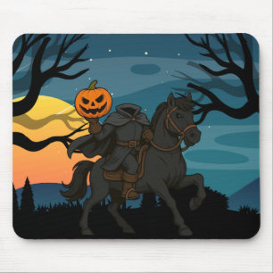 Tapis De Souris Dessin Halloween/Automne Horseman sans tête