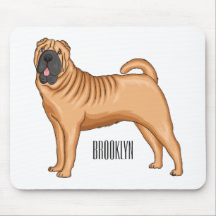 Tapis De Souris dessin humoristique chinois de chien Shar-Pei
