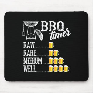 Tapis De Souris Dessin humoristique de BBQ pour hommes femmes gril