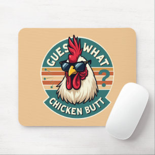 Tapis De Souris Dessin humoristique de poulet rétro amusant